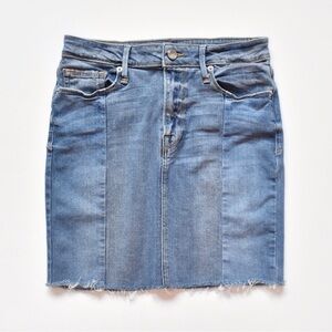 Good American Patchwork Denim Miniskirt